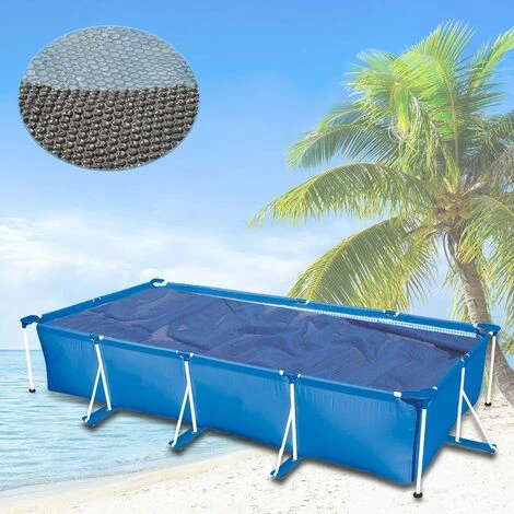 Miganeo® Pool Solarplane 260x160 Schwarz/blau – Bild 2
