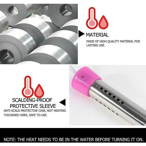 DONTODENT 3000 W Badewannen-Warmwasserbereiter Mit Großer Leistung, 70 Selbstabschaltung, Heizstabkessel, EU-Stecker – Bild 2