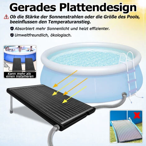 UISEBRT Sonnenkollektor Solar Poolheizung Solarkollektor Solarheizung Warmwasser Für Pools 15 L Wasserinhalt – Bild 4