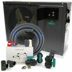 POOL TOTAL Total-S Wärmepumpe 230V T5 Bis 15m³ Inkl. Bypass-Set + Flexschlauch