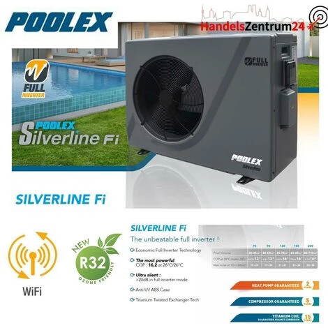 Poolex Silverline Wärmepumpe FI WIFI Schwimmbeckenheizung 7kW Poolheizung
